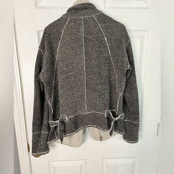 NSF gray Sherpa collar moto style jacket size small - Picture 6 of 12